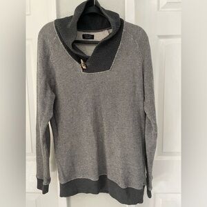 Zara Black and Gray Cowl Neck Sweater